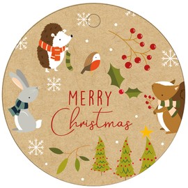 Glick Christmas Tags, Gift Tags for Christmas "Christmas in The Woods x 6, Multi-Coloured