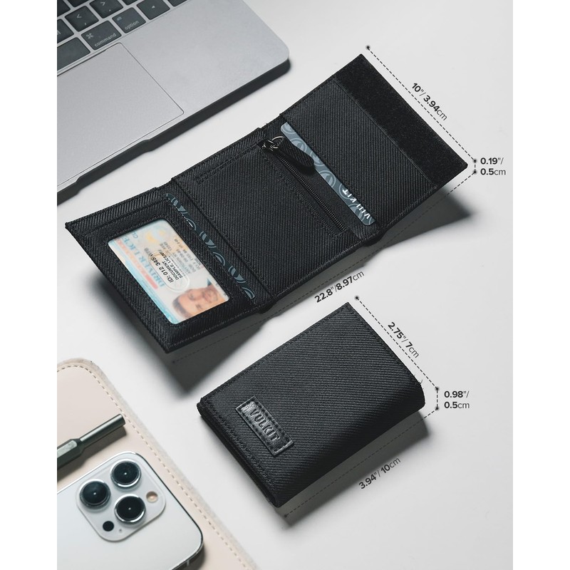 VULKIT Men's Small RFID Protection EC Card Wallet Trifold Cards