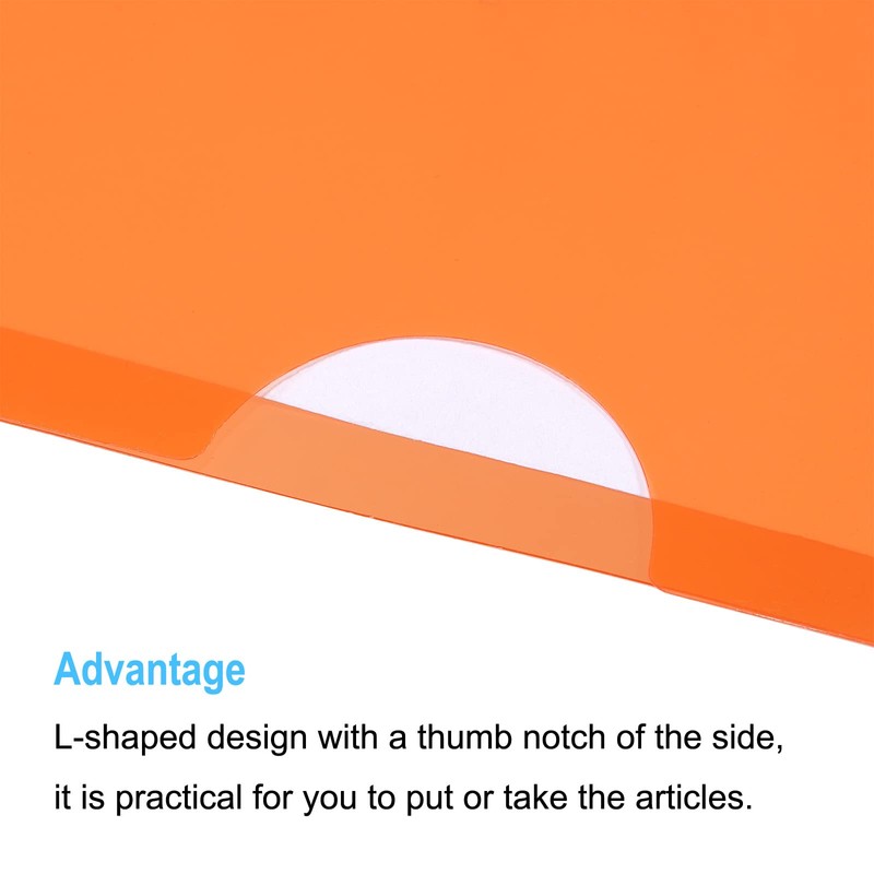 PATIKIL L Type Folders 12 Pack A4 Plastic File Project