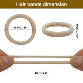 Brown Cotton Hair Ties - 100PCS Seamless Thick Elastic Ponytail Holders, Soft Thick Seamless Soft Hair Ties, Ponytail Scrunchies Head Bands No Damage Crease for Women Ponytail Holder