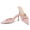 SaraIris Women's Pointed Toe Mules Slingback High Heel Studded Pink