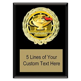 Express Medals 5x7 Black Color Principal Award Plaque with Engraved Plate