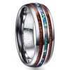 VAKKI Mens Rings with Hawaiian Koa Wood Inlay 8mm Abalone