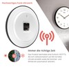 Mebus Radio Controlled Wall Clock 30cm Silent Black Frame White