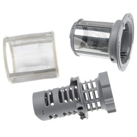 vhbw Fine Sieve / Dirt Strainer Set (3 Pieces) Replacement for Bosch/Siemens 10002494 for Dishwashers - Dishwasher Sieve, 9 cm, Silver Grey