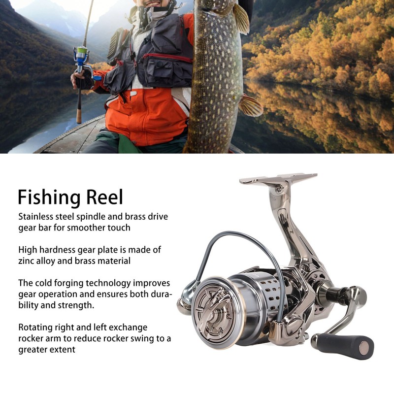 5.2:1 Fishing Reel Long Casting Metal Spinning Reels Chamfer Outlet