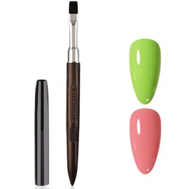 MOLILON Nail Art Clean Up Brushes, Wood Flat Nail Cleanup Brush, Gel Nails Brushes, Acetone Manicure Brush for Nails Art Design Painting and Cleaning Polish Mistake on the Cuticles for DIY & Salon Use