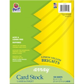 Pacon Card Stock, Lemon Yellow, 8-1/2" x 11", 100 Sheets