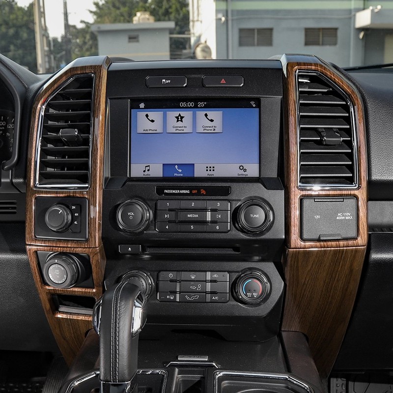 Voodonala Wood Grain Inner Accessories Conditioner Central Control Trim Kit