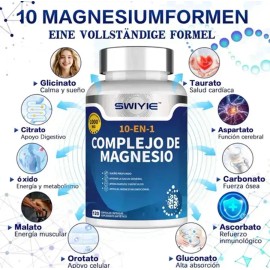 Complejo De Magnesio 10 En 1 Swiyie 1000mg 120 Cápsulas