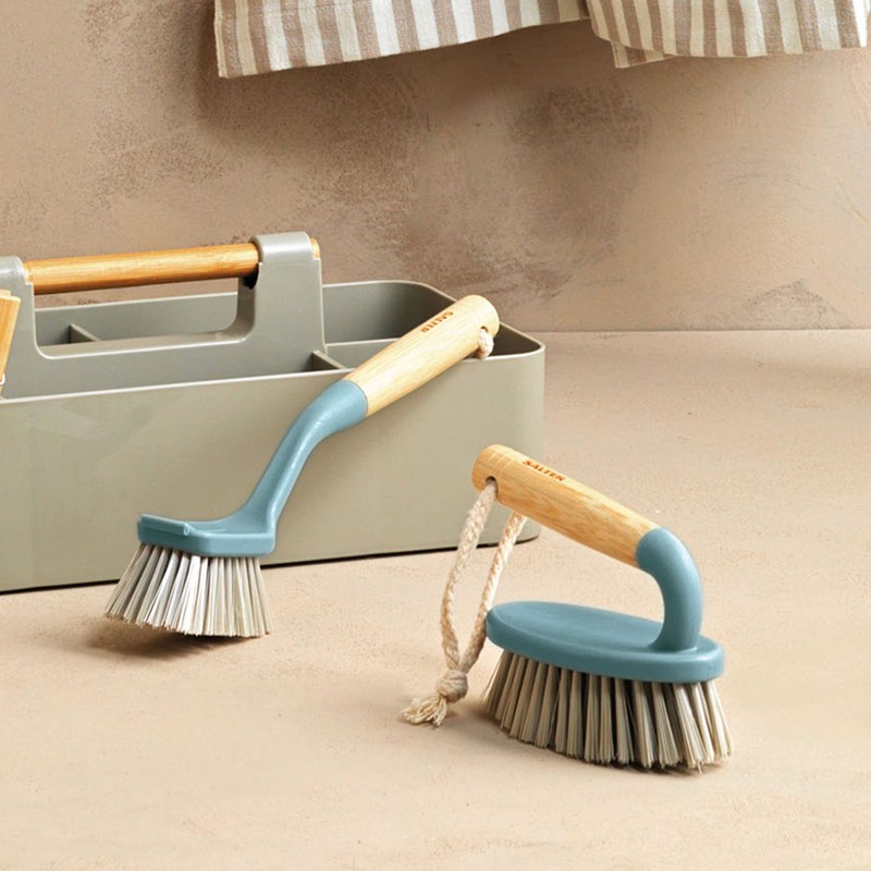 Salter LASAL71403C2EU7 Scrubbing Brush With Wooden Handle, Strong/Durable Stiff Bristles,