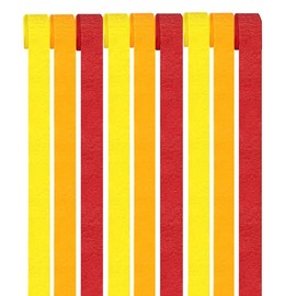 9 Rolls Crepe Paper Craft Streamers Hanging Thanksgiving Crepe Paper Streamers Yellow Red Orange Crepe Paper Roll Streamer Curtain Backdrop Hanging Tassels for Harvest Festival Party Autumn Decor