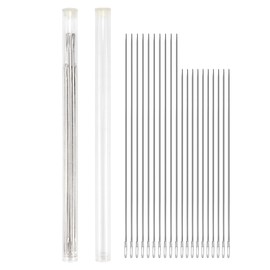 LNQ LUNIQI Long Darning Needles with Large Eye, 20 Sticks Hand Sewing Needles Thickness, Stainless Steel Doll Needles Extra Long with Storage Bottle for Doll Making, Leatherwork (2 Sizes)