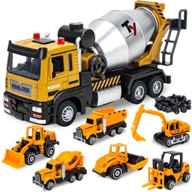 Tcvents 7 Set Construction Vehicle, Car Toy, Work Vehicle, Toy, Sandbox, Play Set, Parking Lot, Construction Sites, Model Car, Indoor, Car Toy, Alloy, Speechable, Birthday, Gift, Present