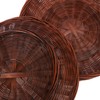 Geytetqi 10 Inch Premium Hand Weave Bamboo Paper Plate Holder