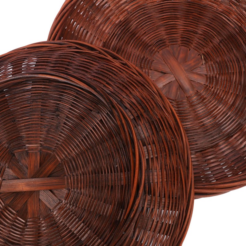 Geytetqi 10 Inch Premium Hand Weave Bamboo Paper Plate Holder