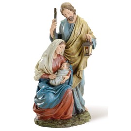 Joseph's Studio by Roman - Holy Family Figure on Base, Life of Christ, Renaissance Collection, 15.5" H, Resin and Stone, Religious Gift, Decoration