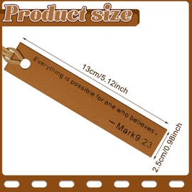 Geyee 12 Pcs Christian Bookmark Bible Verse Leather Bookmark Bible Bookmark Inspirational Christian Gifts for Men Women Book Lover Prayer Father's Day