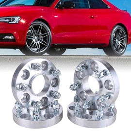 Vorally 4PCS 5x112mm to 5x114.3mm Wheel Adapter, 5x112 to 5x4.5 Wheel Adapters 25mm 1 Inch Wheel Spacers 5 Lug Center Bore 66.6mm to 60.1mm (Hub to Wheel) 12x1.5 Compatible with 2008-2014 S4 S5 A4 A5