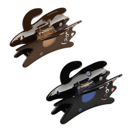 Namvo Haarspangen mit Katzenmotiv, aus Zelluloseacetat, lustige Haarspange in Stehform mit Katze, Haar-Accessoires für Frauen, dickes, dünnes Haar, 2 Stück