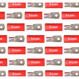 QTY:10 0GA (4/0AWG) TINNED COPPER MARINE BATTERY CABLE RING TERMINAL+SHRIN