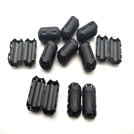 Gfortune 10pcs Black Ferrite Core Ring Filter Cable Clip Clamp UF70B for 7mm Inner Diameter Cable RFI EMI Noise Suppressor
