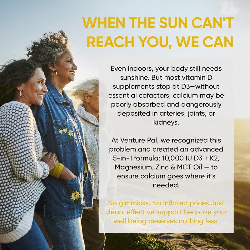 Venture Pal 5-in-1 Vitamin D3 10000 IU & K2 as