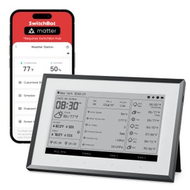 SwitchBot Smart E-Ink Home Dashboard, 7.5" Wireless Indoor/Outdoor Temperature and Humidity Monitor with Electronic Appointment Display, 2.4GHz WiFi and BLE, Compatible with Google/iCloud/Outlook