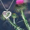 LQRI TV Show Inspired Jewelry Scottish Thistle Necklace Out Scottish