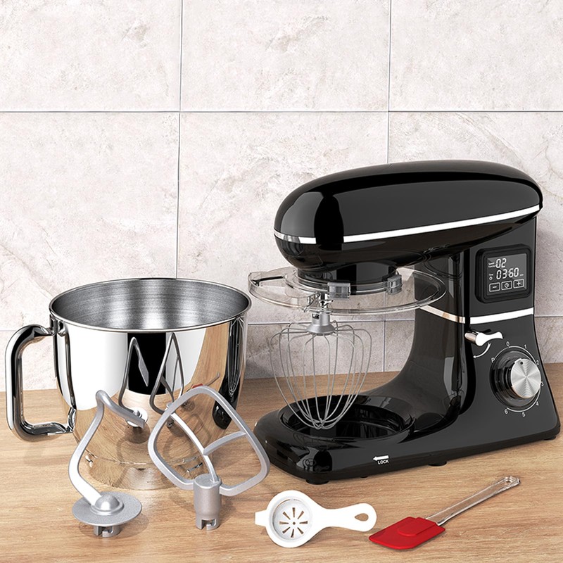 Electric Stand Mixer, 6.5QT Removable Stainless Steel Mixing Bowl, 6+P