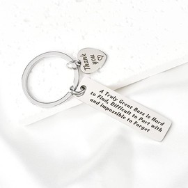 YALLNASL Boss Appreciation Retirement Keychain for Women & Men: 'A Truly Great Boss is Hard to Find' Keyring for Bosses, Supervisor, Leader, Manager