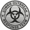 KustomSkinz Stickers 4" Zombie Outbreak Response Team Decal Brushed Metal