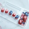 24Pcs Fourth of July Press on Nails Short Square Nails