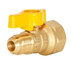 Eastman Straight Gas Brass Ball Valve, 3/4 in FIP x 1/2 in OD Flare Female, 1/4-Turn Handle, 60030