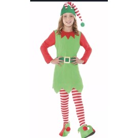 Suit Yourself Costume Co. Merry Elf Costume, Kids Medium Ages 5-8 5-Piece Set Adorable- New!!