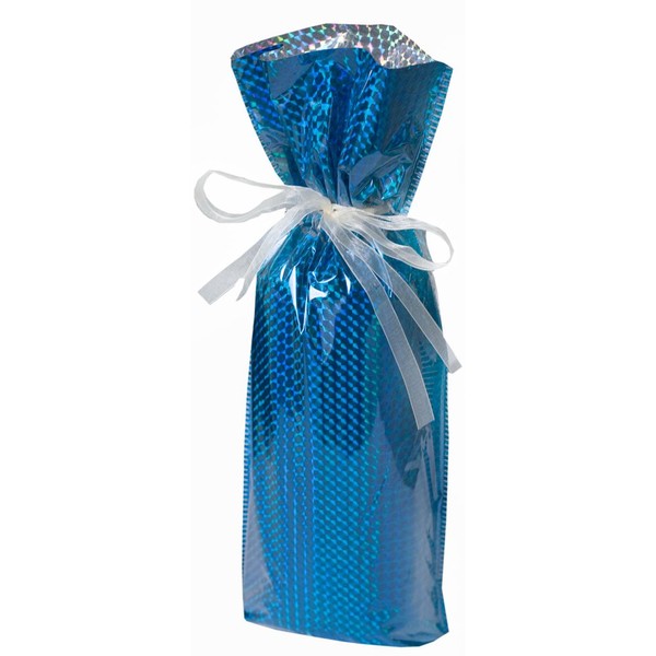 Gift Mate 21097-5 5-Piece Wine/Bottle Drawstring Gift Bags, Diamond Blue