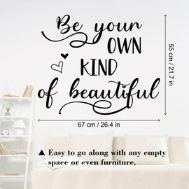 STNRST-IN Wall Art Stickers, Inspirational Wall Quotes Decals, 26.4x21.7 Inch Motivational Positive Saying Vinyl Peel and Stick Window Door Decor for Home Living Room Bedroom Girl Decoration(Black)