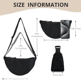 Jiliyote Crossbody Bag Cord Women's Crescent Moon Bag Shoulder Bag Cord Women's Crossbody Bag Women's Cord Shoulder Bag for Work Shopping School Work Shopping, B-beige