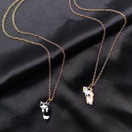Sopopal 2 Pack Cute Cat Necklace Women Gold Kawaii Pendant Necklaces Jewelry Gold Chain Cat Gifts for Cat Lovers