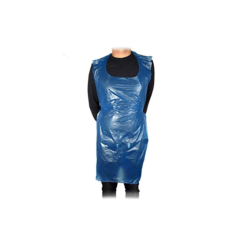 100 Disposable Aprons for Adults Blue - Waterproof Apron Pack