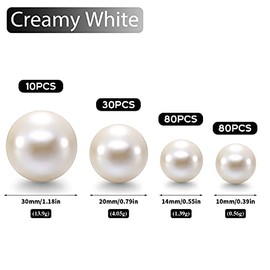 Jadive - 200 abalorio de perlas para centros de mesa de relleno de jarrón, sin agujeros, perlas de maquillaje para bodas, fiestas, hogar, decoración, 10/14/20/30 mm (blanco)