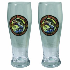 Rivers Edge Products Bass Pilsner Glass (Pack of 2), 24-Ounce