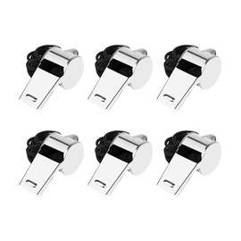 HugeDE 12 Pcs Small Stainless Steel Whistles Basketball Referee Whistles Professional Sports Whistles Loud Sound Whistles with Black Lanyard for Kids Adults