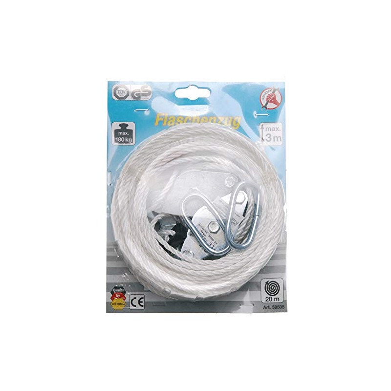 Kraftmann 59505 Pulley Block, Silver/White, 180 kg