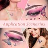 OHREN 10 Temporary Tattoos Butterfly Glitter Tattoo Face Body Stickers