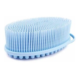 Avilana Cepillo Exfoliante Facial Y Corporal De Silicona Azul Claro