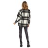 Mud Pie Highland Plaid Womens Oversized Shacket, Black, X-Large