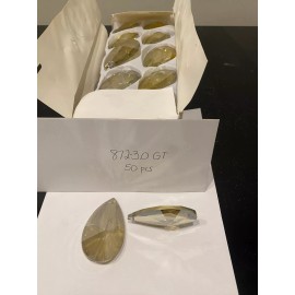 Box of 50 Golden Teak 3" Crystal Tear Drop Large Prisms Chandelier part, wedding