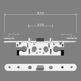 2 Point Bolt Mortise Lock Body Fit Pella Storm Doors, White