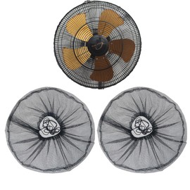 Finger Guard Reusable Round Fan Mesh Cover, Pack of 3 (Black, 20""), fancover01